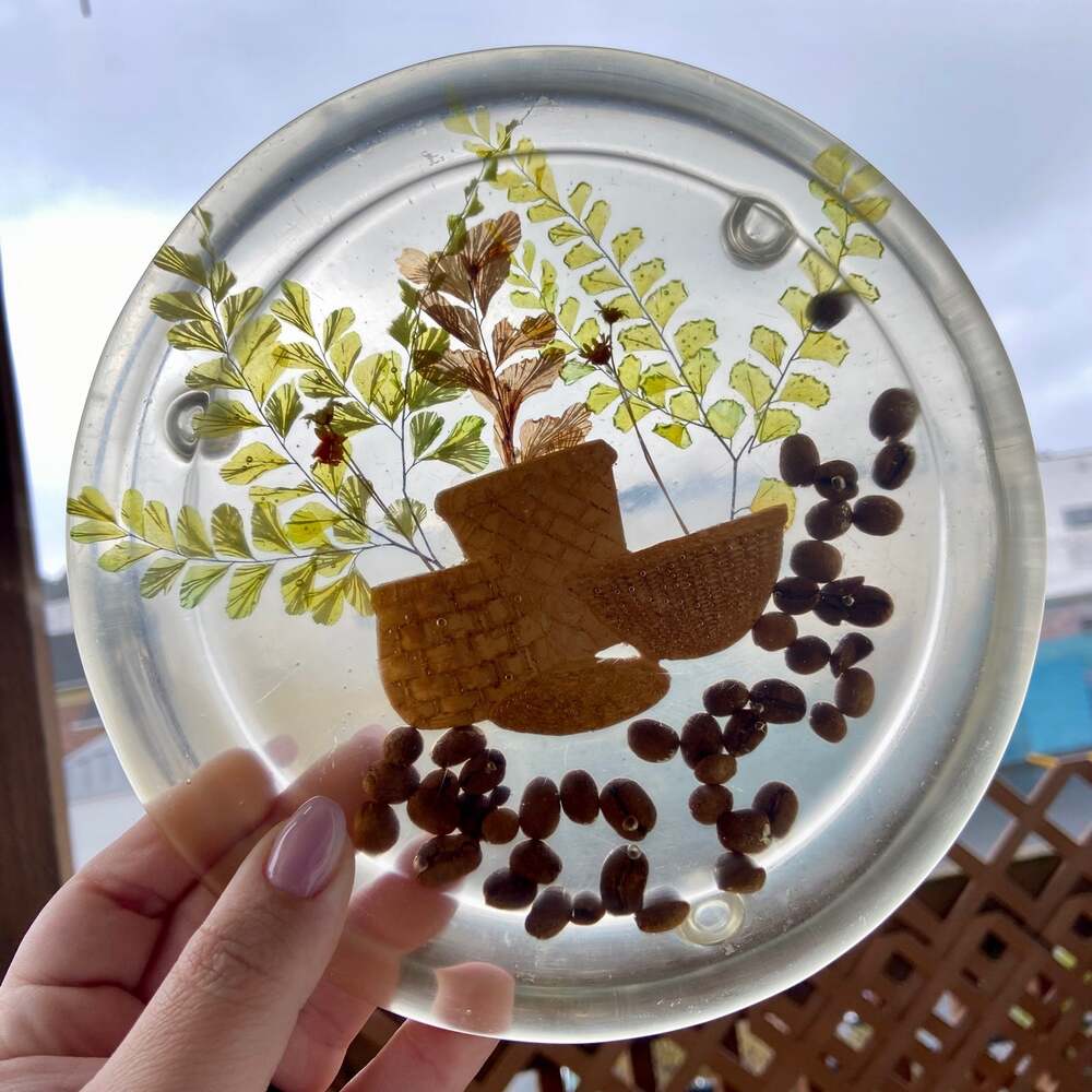 Vintage Coffee Bean Epoxy Trivet